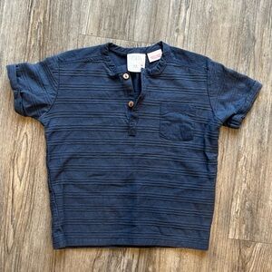 Zara Kids Dark Blue Button Shirt - 6/9 months